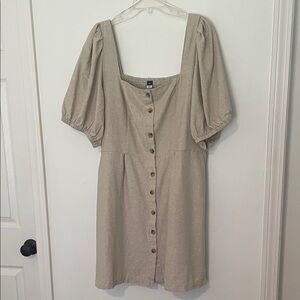 Old Navy TaN Linen Blend Button-Down Mini Dress size XXL